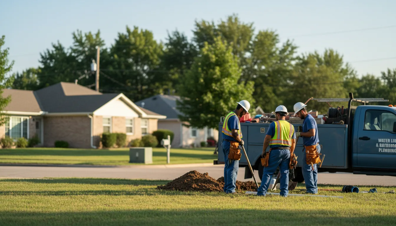 Residential water line and bathroom plumbing service in Nemaha, IA
